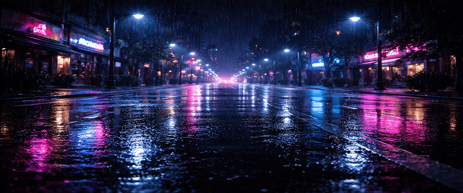 slider_3 wet street neon reflection