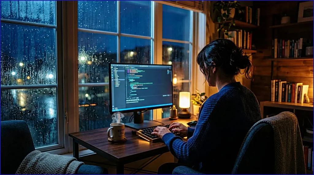 The 'Context Switching' Tax: How Micro-Interruptions Bankrupt Your Brain's Economy 4 calmsori_Person_typing_on_202603290333