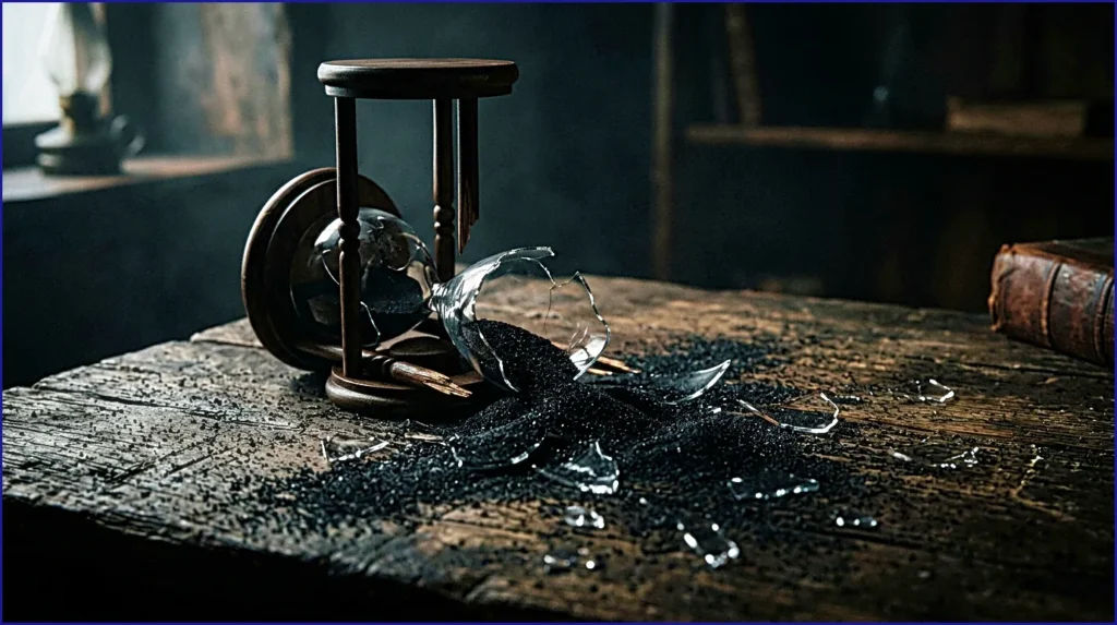 The 'Context Switching' Tax: How Micro-Interruptions Bankrupt Your Brain's Economy 2 calmsori_Shattered_glass_hourglass_202603290333