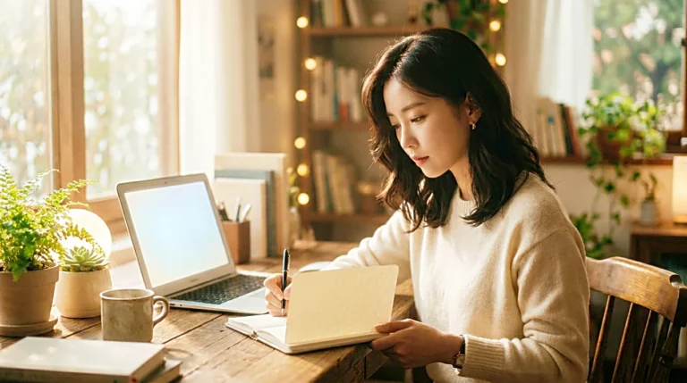 Creator reviewing a blog post checklist before publishing