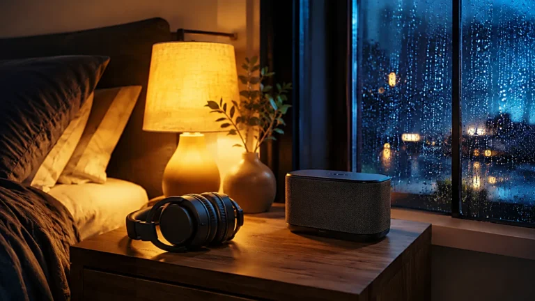 calmsori_headphones-vs-speakers-rain-sounds-sleep-bedroom