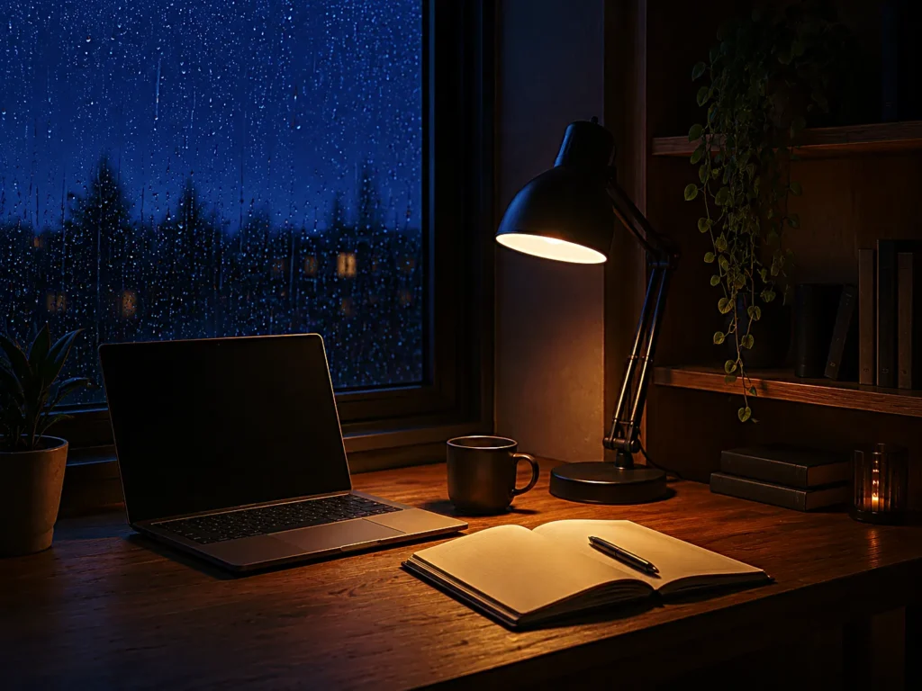 calmsori_why-rain-sounds-help-deep-focus-without-music-desk-setup